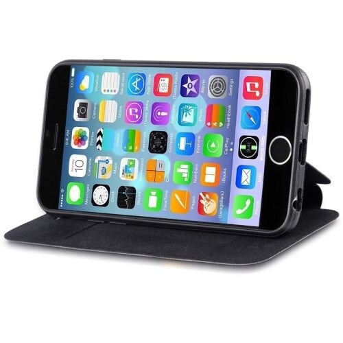 vouni pu leren wallet cover voor iphone 6 4 7 inch zwart