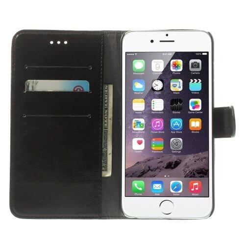 Crazy Horse crazy horse pu leren wallet iphone 6 s plus zwart
