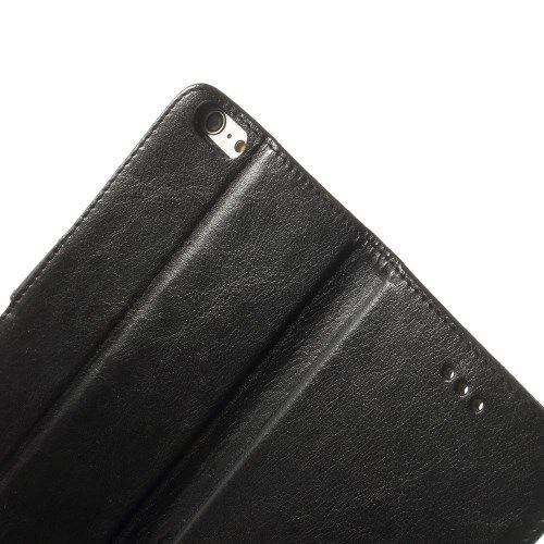 Crazy Horse crazy horse pu leren wallet iphone 6 s plus zwart