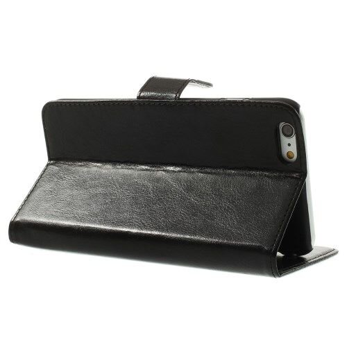 Crazy Horse crazy horse pu leren wallet iphone 6 s plus zwart