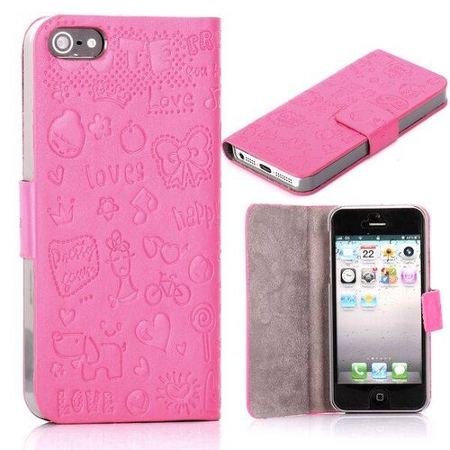 faerie series flip case donker roze