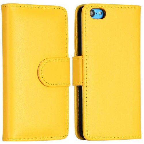 iphone 5c wallet case geel