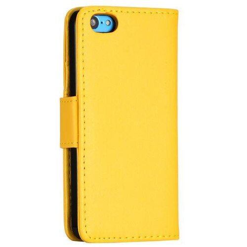 iphone 5c wallet case geel