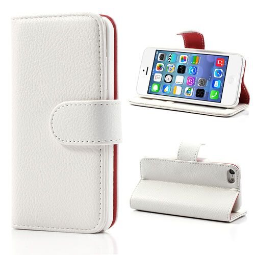 iPhone 5C Wallet/Stand Case Leder Wit