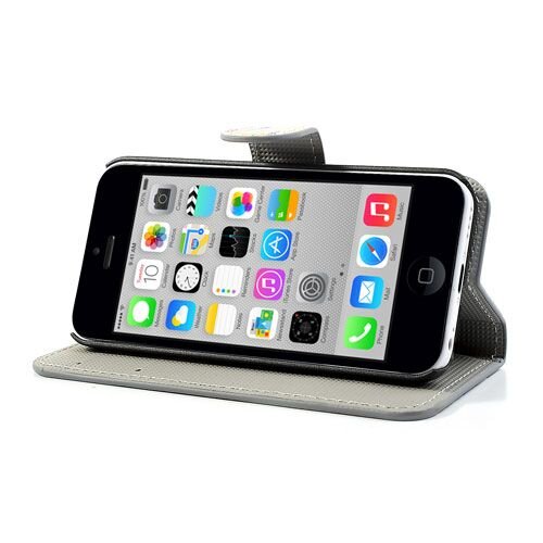 kleurrijke bloemen wallet stand case iphone 5c
