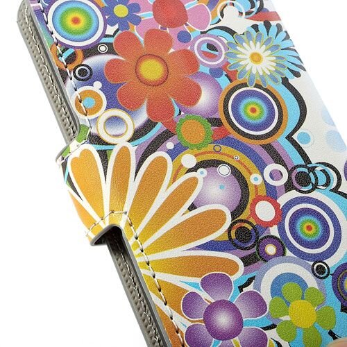 kleurrijke bloemen wallet stand case iphone 5c
