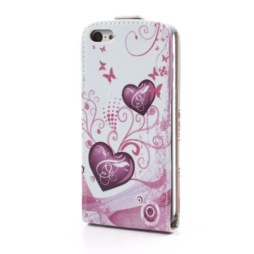 pu leren flipcase iphone 5c hartjes pu leren flipcase iphone 5c hartjes