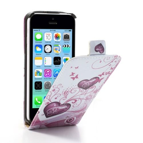 pu leren flipcase iphone 5c hartjes pu leren flipcase iphone 5c hartjes