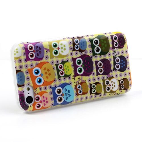 Uilenserie tpu softcase iphone 5c uiltjes wit