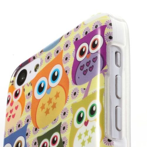 Uilenserie tpu softcase iphone 5c uiltjes wit
