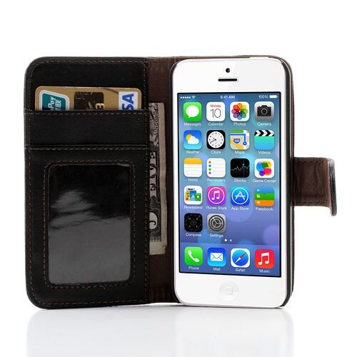 iphone 5c wallet stand case leder zwart iphone 5c wallet stand case leder zwart