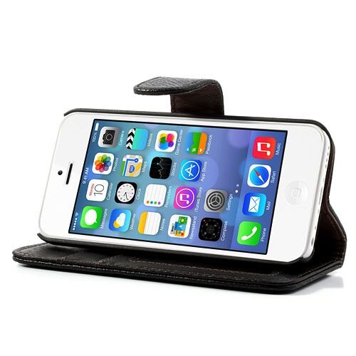 iphone 5c wallet stand case leder zwart iphone 5c wallet stand case leder zwart
