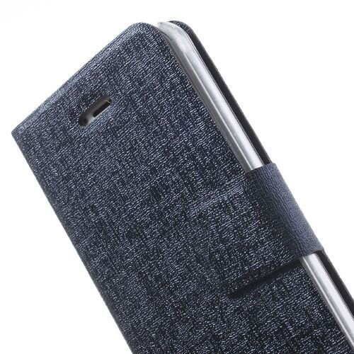 lederen stand case iphone 5 donker blauw