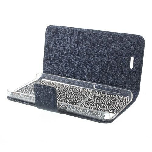 lederen stand case iphone 5 donker blauw