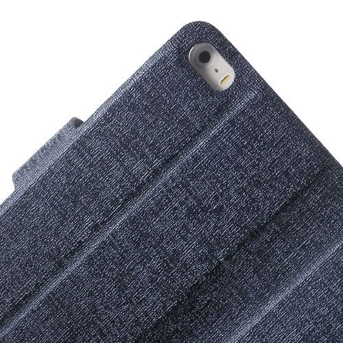 lederen stand case iphone 5 donker blauw