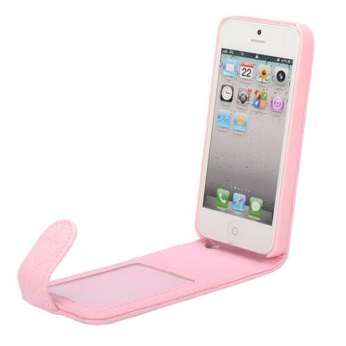 zacht roze hartjes gestikte lederen flipcase ipho