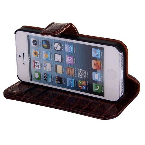 krokodille patroon flip stand lederen case iphone