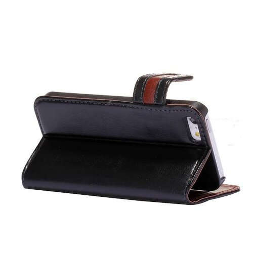 Crazy Horse crazy horse stand lederen case iphone 5 5s zwart