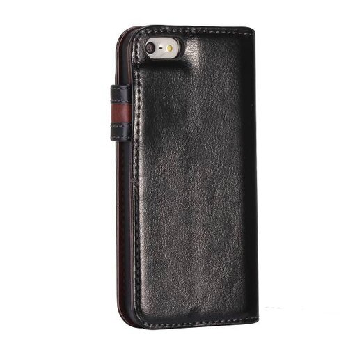 Crazy Horse crazy horse stand lederen case iphone 5 5s zwart