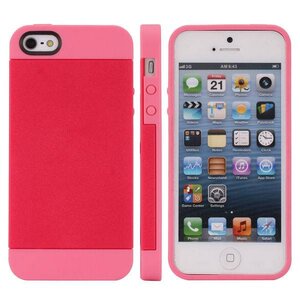 Fashion Krasbestendig Duo Materiaal Hard Case voor iPhone 5/5S (roze)