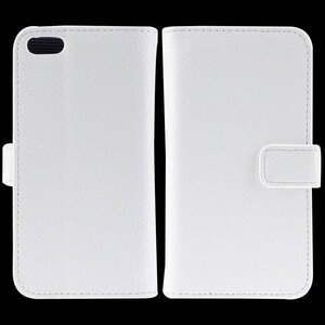 Lederen Wallet Case voor de iPhone 5 5S (Wit)