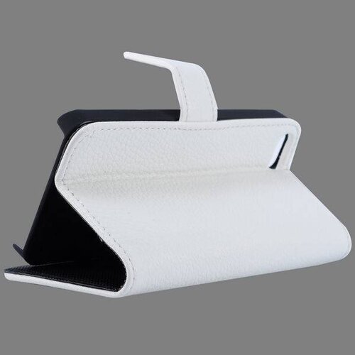 lederen wallet case voor de iphone 5 5s wit