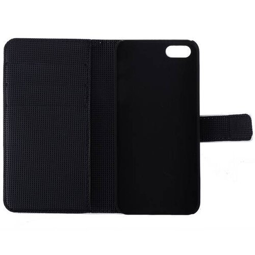 lederen wallet case voor de iphone 5 5s wit