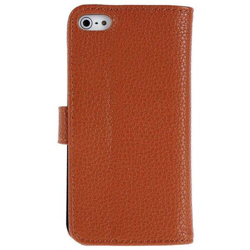 lederen wallet case voor de iphone 5 5s bruin