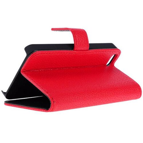 lederen wallet case voor de iphone 5 5s rood