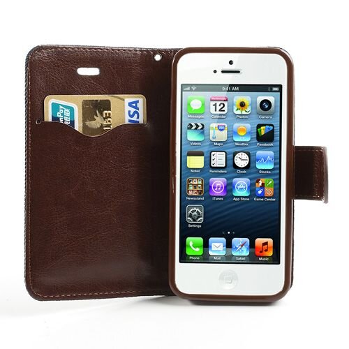 spijkerstof wallet iphone 5 s se donkerblauw