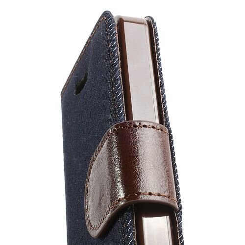 spijkerstof wallet iphone 5 s se donkerblauw