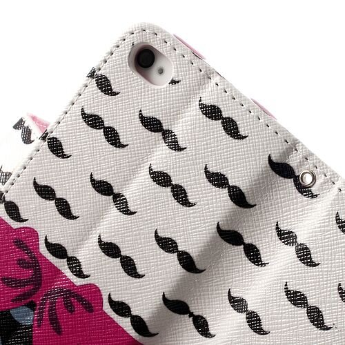 mustaches bowknot lederen stand shell met wallet mustaches bowknot lederen stand shell met wallet