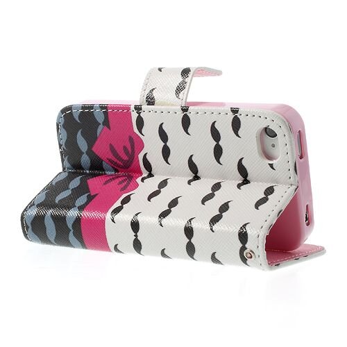 mustaches bowknot lederen stand shell met wallet mustaches bowknot lederen stand shell met wallet
