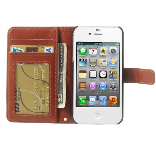 Crazy Horse crazy horse stand lederen kaarthouder bruin voor Crazy Horse crazy horse stand lederen kaarthouder bruin voor