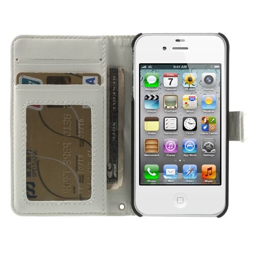 Crazy Horse crazy horse stand lederen kaarthouder wit voor ip Crazy Horse crazy horse stand lederen kaarthouder wit voor ip