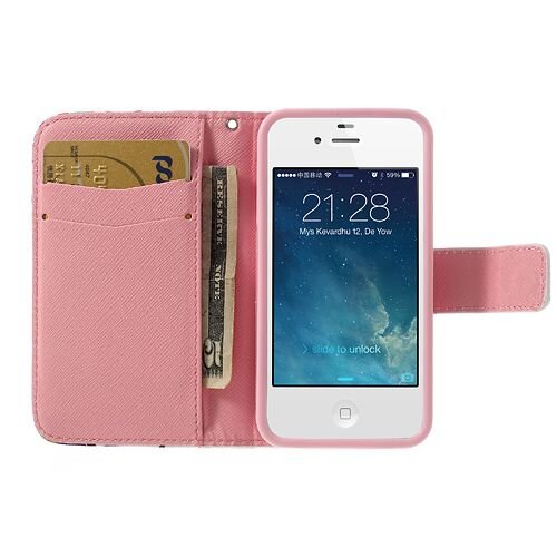 Uilenserie uilen magnetische leather cover voor iphone 4 4s