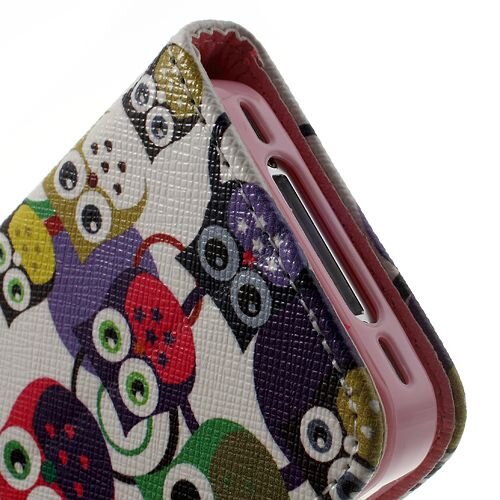 Uilenserie uilen magnetische leather cover voor iphone 4 4s