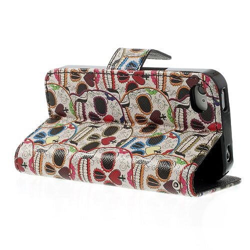 kleurrijke schedel heads wallet lederen beschermh