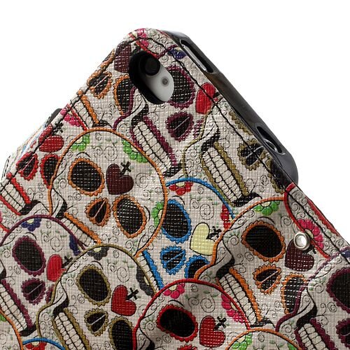 kleurrijke schedel heads wallet lederen beschermh