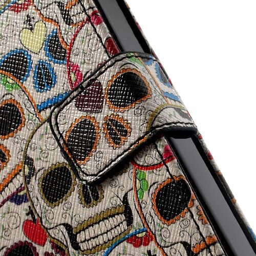 kleurrijke schedel heads wallet lederen beschermh