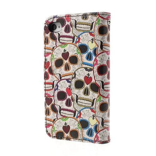 kleurrijke schedel heads wallet lederen beschermh