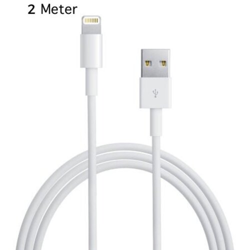 Apple Lightning 8-pin MFI Certified Oplaadkabel 2m - Wit