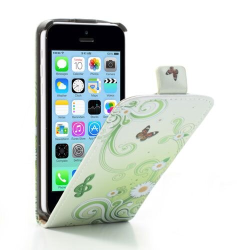 pu leren flipcase iphone 5c vlinders groen pu leren flipcase iphone 5c vlinders groen