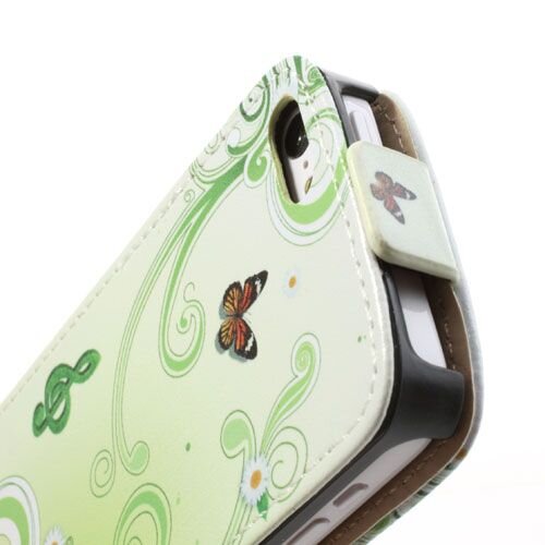 pu leren flipcase iphone 5c vlinders groen pu leren flipcase iphone 5c vlinders groen