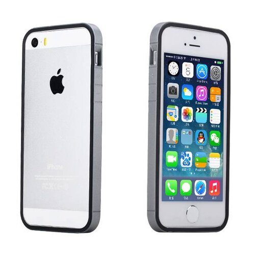 Rock Rock PC + TPU Hybride iPhone 5s 5 bumper Zwart / Grijs