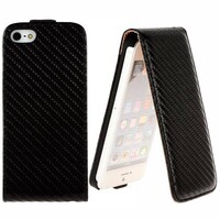 Zwart carbon flip case iPhone 5