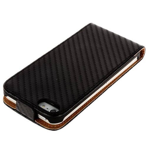 zwart carbon flip case iphone 5