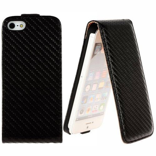 zwart carbon flip case iphone 5