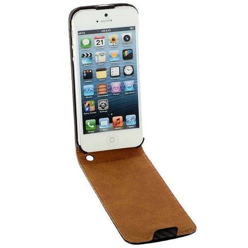 zwart carbon flip case iphone 5