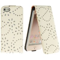 Rhinestone flipcase iPhone 5 Wit
